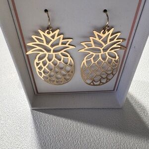 Gold Toned Pineapple Earrings